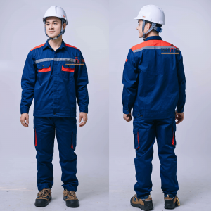 ÁO BẢO HỘ LAO ĐỘNG XANH THAN PHỐI ĐỎ 