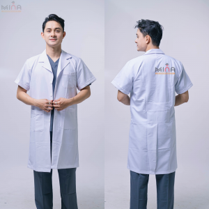 Áo Choàng Blouse Bác Sĩ Nam Vải Cotton Hàn – Đồng Phục Bác Sĩ, Y Tá, Dược Sĩ