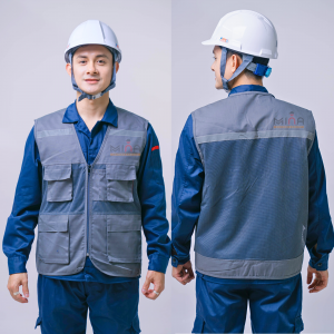 Áo Gile Bảo Hộ Màu Ghi Xám