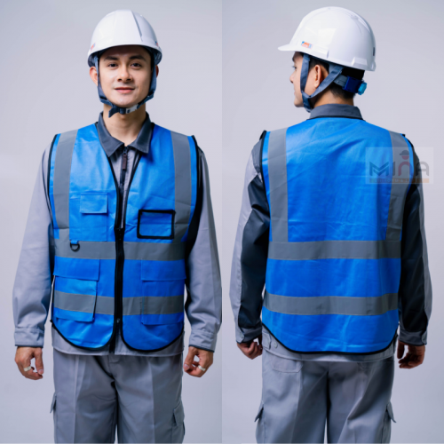 ÁO PHẢN QUANG 3M MÀU XANH DƯƠNG 