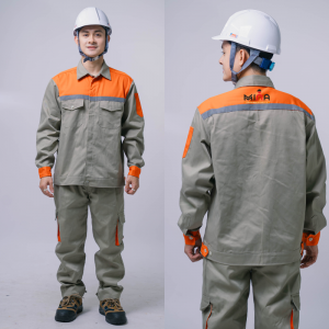 QUẦN ÁO BẢO HỘ GHI PHỐI CAM CÓ PHẢN QUANG