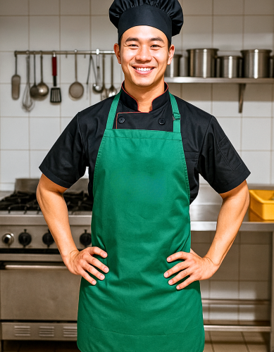 Tạp Dề Đầu Bếp Màu Xanh Lá